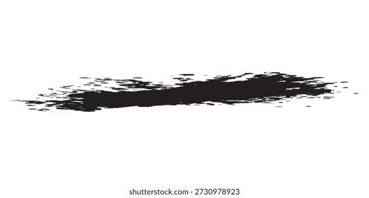 Un trazo de pincel de tinta negra dinámico y texturizado, perfecto como elemento de diseño artístico o un acento grunge.