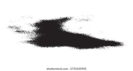 Um splash de tinta preta dinâmico e texturizado ou traçado de pincel, criando uma marca abstrata e artística em um plano de fundo branco limpo, perfeito para elementos de design gráfico.