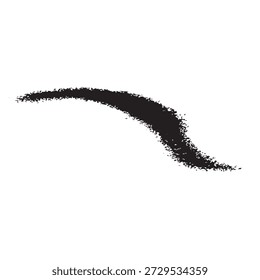 A dynamic and textured black paint stroke, created with a dry brush effect, curves gracefully across the frame, showcasing artistic expression.