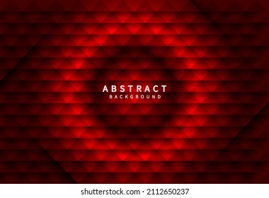 Fondo rojo de triángulo geométrico con textura dinámica. Ilustración moderna del vector de luz gradiente
