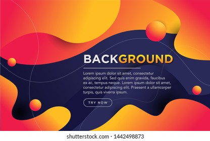 Dynamic textured orange background with fluid liquid shape