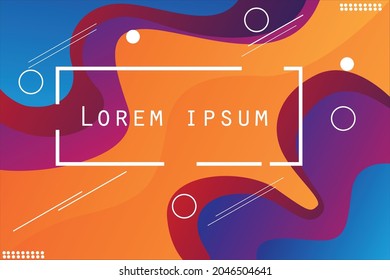 Dynamic textured orange background with fluid liquid shape Eps 10 vector