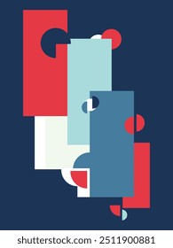 Dynamic themed blue, white and red background