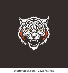 Dynamic tiger mascot logo in vector illustration.
