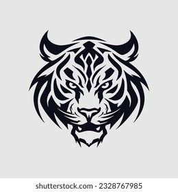 Dynamic tiger mascot logo in vector illustration.