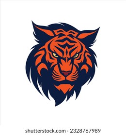 Dynamic tiger mascot logo in vector illustration.