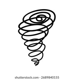 Ilustración dinámica del remolino del tornado que simboliza fuerzas poderosas y energía natural