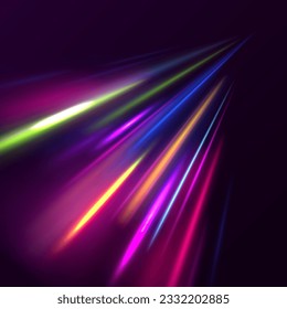 Dynamic translucent soft gradient stream motion. Violet neon color wave. Blue glowing shiny lines effect vector background. Light trail green wave, fire path trace line and incandescence curve twirl.	