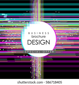 Dynamic trendy design with glitch effect. Can be used as Covers, Placards, Posters, Flyers. Vector illustration.
