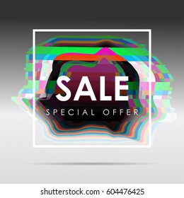 Dynamic trendy design with glitch effect. Can be used as Covers, Placards, Posters, Flyers. EPS 10 Vector illustration.