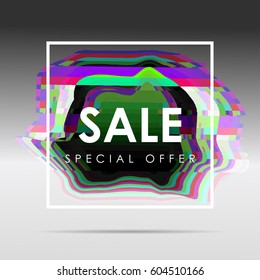 Dynamic trendy design with glitch effect. Can be used as Covers, Placards, Posters, Flyers. EPS 10 Vector illustration.