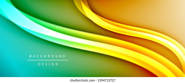 Dynamic trendy fluid color gradient abstract background with flowing wave lines. Vector Illustration For Wallpaper, Banner, Background, Card, Book Illustration, landing page, cover, placards, poster