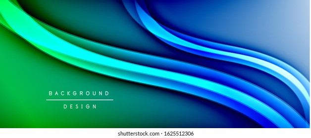 Dynamic trendy fluid color gradient abstract background with flowing wave lines. Vector Illustration For Wallpaper, Banner, Background, Card, Book Illustration, landing page, cover, placards, poster