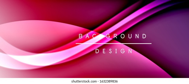 Dynamischer Farbverlauf-Abstrakter Hintergrund mit fließenden Wellenlinien. Vektorgrafik für Bildschirmhintergründe, Banner, Hintergrund, Karte, Buchillustration, Landing-Page, Cover, Plakate