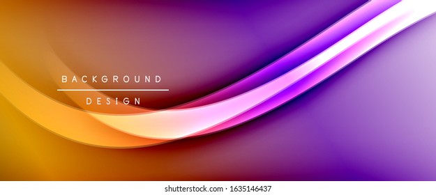 Fundo abstrato do gradiente de cor fluido da moda dinâmico com linhas de onda fluidas. Ilustração vetorial para papel de parede, banner, plano de fundo, cartão, ilustração de livro, landing page, capa, cartazes, cartaz