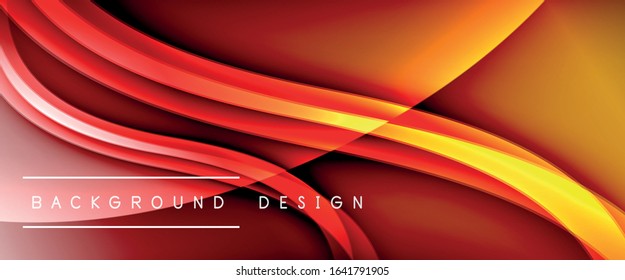 Dynamischer Farbverlauf-Abstrakter Hintergrund mit fließenden Wellenlinien. Vektorgrafik für Bildschirmhintergründe, Banner, Hintergrund, Karte, Buchillustration, Landing-Page, Cover, Plakate