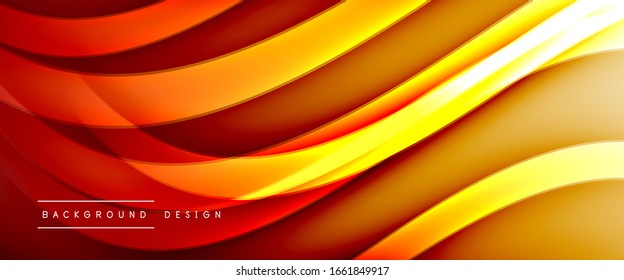 Dynamischer Farbverlauf-Abstrakter Hintergrund mit fließenden Wellenlinien. Vektorillustration-Illustration für Bildschirmhintergründe, Banner, Hintergrund, Karte, Buchillustration, Landungsseite, Abdeckung, Plakate, Poster