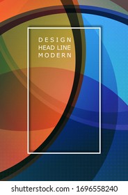 Dynamischer, geometrischer abstrakter Hintergrund. Moderne, sich überlappende runde Formen, Rahmen für Text. Vorlage für Cover, Tapete, Banner, Hintergrund, Karte. Vektorillustration