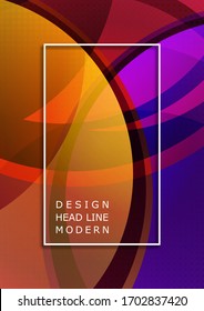 Fondo abstracto geométrico dinámico y moderno. Formas redondeadas solapadas modernas, marco para texto. Plantilla para diseño de portada, papel pintado, banner, fondo, tarjeta. Ilustración del vector