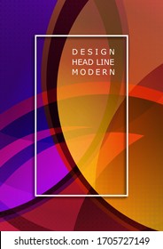 Dynamic trendy geometric abstract background. Modern overlapping round shapes, frame for text. Template for design for cover, wallpaper, banner, background, card. Vector illustration