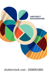 Fondo abstracto geométrico dinámico de moda. Formas redondeadas solapadas modernas. Diseño corporativo. Plantilla para un afiche, banner, tarjeta de visita, postal. Ilustración del vector