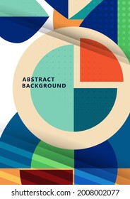 Fondo abstracto geométrico dinámico de moda. Formas redondeadas solapadas modernas. Diseño corporativo. Plantilla para un afiche, banner, tarjeta de visita, postal. Ilustración del vector