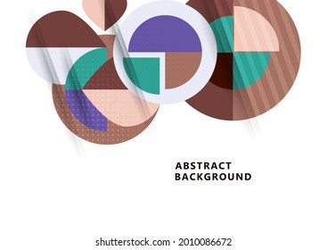 Dynamic trendy geometric abstract background. Modern overlapping round shapes. Corporate design. Template for a poster, banner, business card, postcard. Vector illustration