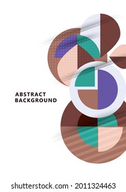 Dynamic trendy geometric abstract background. Modern overlapping round shapes. Corporate design. Template for a poster, banner, business card, postcard. Vector illustration
