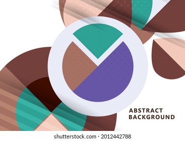 Dynamic trendy geometric abstract background. Modern overlapping round shapes. Corporate design. Template for a poster, banner, business card, postcard. Vector illustration