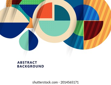 Fondo abstracto geométrico dinámico de moda. Formas redondeadas solapadas modernas. Diseño corporativo. Plantilla para un afiche, banner, tarjeta de visita, postal. Ilustración del vector