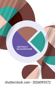 Fondo abstracto geométrico dinámico de moda. Formas redondeadas solapadas modernas. Diseño corporativo. Plantilla para un afiche, banner, tarjeta de visita, postal. Ilustración del vector