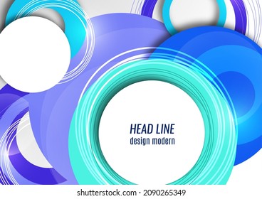 Fondo abstracto geométrico dinámico de moda. Círculos, líneas, formas redondeadas, colores de moda. Formas circulares solapadas modernas. Ilustración del vector