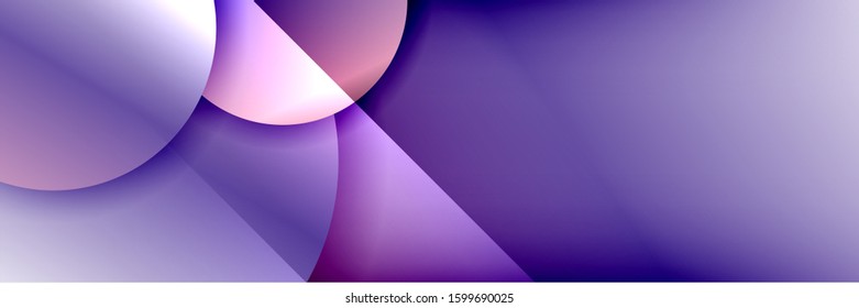 Dynamic trendy geometrical abstract background. Circles, round shapes 3d shadow effects and fluid gradients. Modern overlapping round forms. Vector Illustration For Wallpaper, Banner, Background, Card