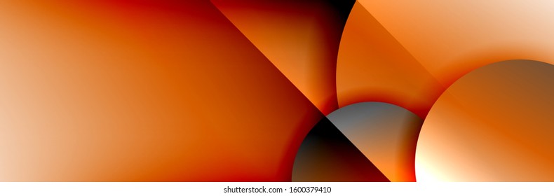 Dynamic trendy geometrical abstract background. Circles, round shapes 3d shadow effects and fluid gradients. Modern overlapping round forms. Vector Illustration For Wallpaper, Banner, Background, Card