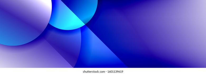 Dynamic trendy geometrical abstract background. Circles, round shapes 3d shadow effects and fluid gradients. Modern overlapping round forms. Vector Illustration For Wallpaper, Banner, Background, Card