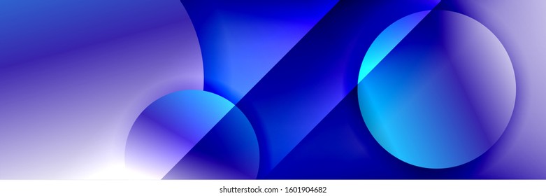 Dynamic trendy geometrical abstract background. Circles, round shapes 3d shadow effects and fluid gradients. Modern overlapping round forms. Vector Illustration For Wallpaper, Banner, Background, Card