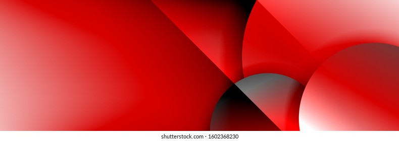 Dynamic trendy geometrical abstract background. Circles, round shapes 3d shadow effects and fluid gradients. Modern overlapping round forms. Vector Illustration For Wallpaper, Banner, Background, Card