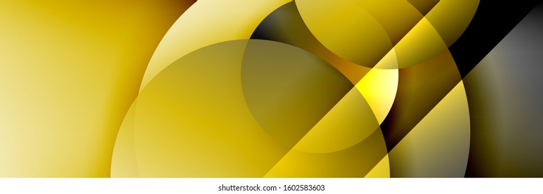 Dynamic trendy geometrical abstract background. Circles, round shapes 3d shadow effects and fluid gradients. Modern overlapping round forms. Vector Illustration For Wallpaper, Banner, Background, Card