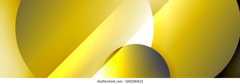 Dynamic trendy geometrical abstract background. Circles, round shapes 3d shadow effects and fluid gradients. Modern overlapping round forms. Vector Illustration For Wallpaper, Banner, Background, Card