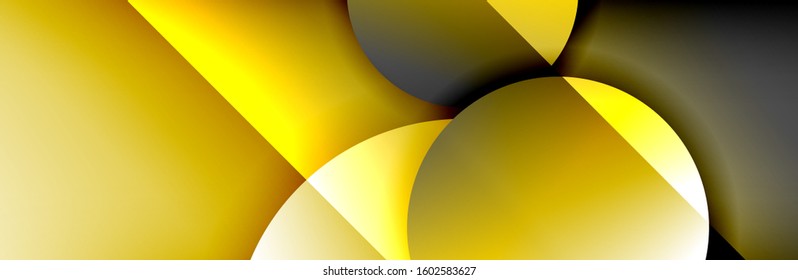 Fondo abstracto geométrico dinámico a la moda. Círculos, formas redondeadas, efectos de sombra 3d y gradientes de fluido. Formas redondeadas superpuestas modernas. Ilustración vectorial para papel de escritorio, pancarta, fondo, tarjeta
