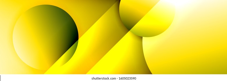 Dynamic trendy geometrical abstract background. Circles, round shapes 3d shadow effects and fluid gradients. Modern overlapping round forms. Vector Illustration For Wallpaper, Banner, Background, Card