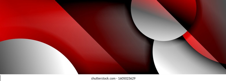 Dynamic trendy geometrical abstract background. Circles, round shapes 3d shadow effects and fluid gradients. Modern overlapping round forms. Vector Illustration For Wallpaper, Banner, Background, Card