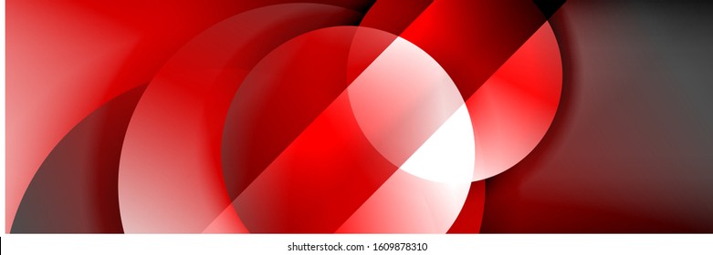 Dynamic trendy geometrical abstract background. Circles, round shapes 3d shadow effects and fluid gradients. Modern overlapping round forms. Vector Illustration For Wallpaper, Banner, Background, Card