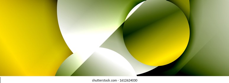 Fondo abstracto geométrico dinámico a la moda. Círculos, formas redondeadas, efectos de sombra 3d y gradientes de fluido. Formas redondeadas superpuestas modernas. Ilustración vectorial para papel de escritorio, pancarta, fondo, tarjeta