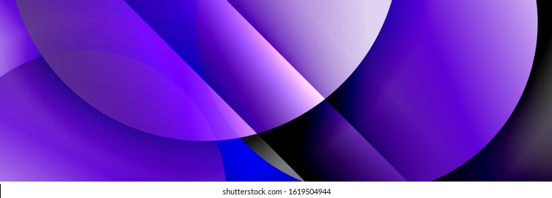 Dynamic trendy geometrical abstract background. Circles, round shapes 3d shadow effects and fluid gradients. Modern overlapping round forms. Vector Illustration For Wallpaper, Banner, Background, Card