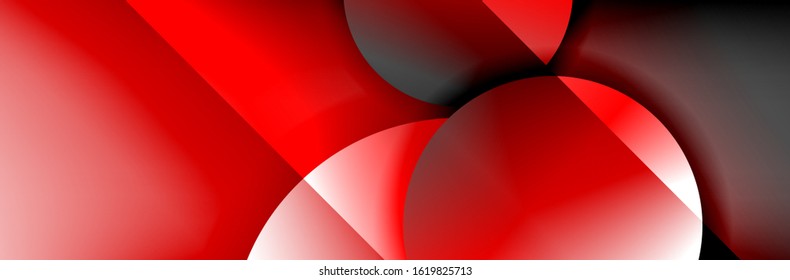 Dynamic trendy geometrical abstract background. Circles, round shapes 3d shadow effects and fluid gradients. Modern overlapping round forms. Vector Illustration For Wallpaper, Banner, Background, Card
