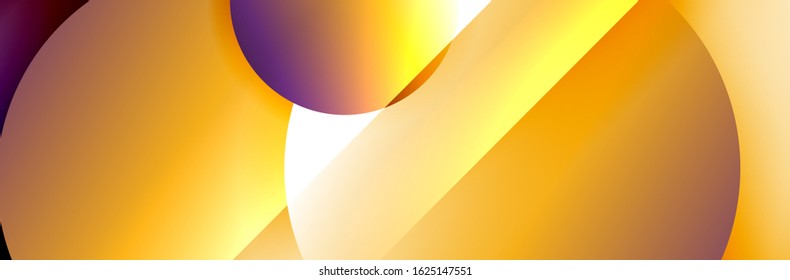 Dynamic trendy geometrical abstract background. Circles, round shapes 3d shadow effects and fluid gradients. Modern overlapping round forms. Vector Illustration For Wallpaper, Banner, Background, Card