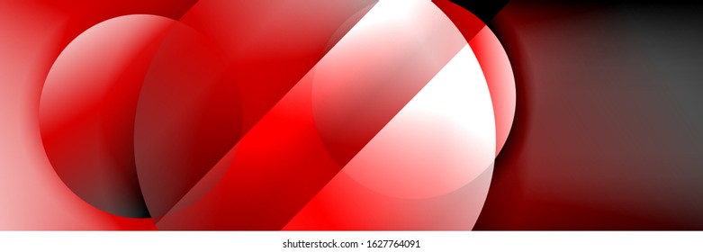 Dynamic trendy geometrical abstract background. Circles, round shapes 3d shadow effects and fluid gradients. Modern overlapping round forms. Vector Illustration For Wallpaper, Banner, Background, Card