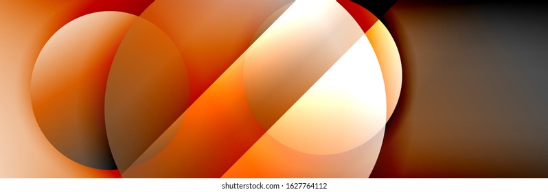 Dynamic trendy geometrical abstract background. Circles, round shapes 3d shadow effects and fluid gradients. Modern overlapping round forms. Vector Illustration For Wallpaper, Banner, Background, Card