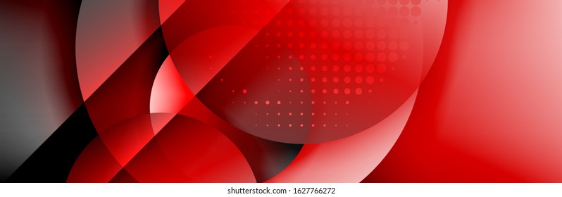 Dynamic trendy geometrical abstract background. Circles, round shapes 3d shadow effects and fluid gradients. Modern overlapping round forms. Vector Illustration For Wallpaper, Banner, Background, Card